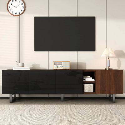 Mueble para TV con cuatro puertas, muebles para TV, panel para TV, muebles bajos para TV. Diseño único, talla de madera vintage 180 x 38 x 50 cm (largo x ancho x alto)