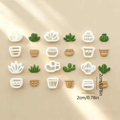 Juego de 12 Cortadores de Arcilla Polimérica con Forma de Plantas Tropicales, Cactus y Suculentas, para Hacer Aretes, Joyería, Regalos Hechos a Mano para Amantes de la Manualidades