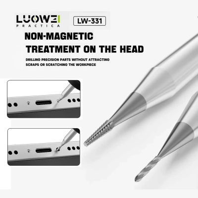 Extractor de tornillos desgastados LUOWEI LW-331 de 2.35mm, broca deslizante de aleación para reparación de teléfonos, herramienta de extracción para reparación de teléfonos