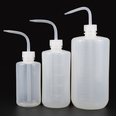 Botella de plástico para apretar con etiquetas de escala, herramientas de riego, regadera blanca para limpieza y lavado de plantas de interior, 250/500/1000mL