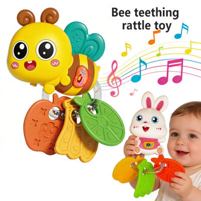Mordedores y sonajeros musicales educativos para bebés, para niños y niñas, para masticar y jugar, con diseños coloridos de dibujos animados