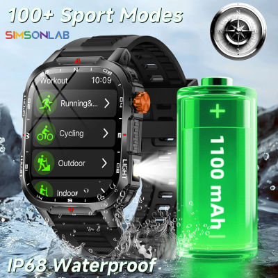 2025 Global Hiking Smartwatch Pantalla de 2,01 pulgadas Batería de 1100 mAh Luz LED Brújula IP68 Asistente de voz Reloj deportivo al aire libre