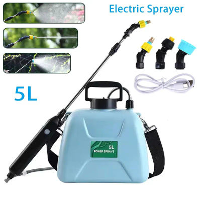Pulverizador Eléctrico de Hombro de 5/8L con Pistola Rociadora, Rociador Automático para Plantas de Jardín, Herramienta de Riego Recargable por USB