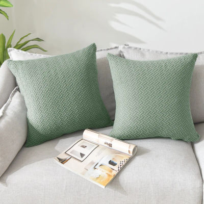 Funda de Almohada Jacquard de Color Sólido 40x40 45x45 50x50 para Sofá, Oficina, Cojín Lumbar, Decoración del Hogar