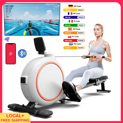 Máquina de remo para el hogar, resistencia ajustable de 32 niveles, 300 libras, entrenador, Monitor LED, soporte para tableta, máquina de Fitness Bluetooh