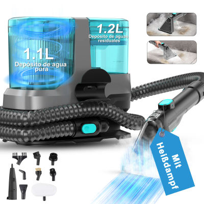 Limpiador de telas, 1800W 25Kpa limpieza de manchas de alta potencia, máquina limpiadora reemplazada，Potente Succión, Portátil, para Alfombras, Muebles, Telas, Autos, Pelo de Mascotas