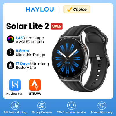 HAYLOU Solar Lite 2 Smartwatch Pantalla AMOLED de 1,43 pulgadas Monitoreo de salud 24 horas Más de 150 modos deportivos Llamadas de voz Reloj inteligente 1ATM