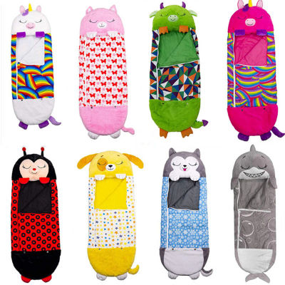 Saco de dormir de felpa de dibujos animados para niños con almohada, saco de dormir de animales para bebés, almohada de muñeca suave incluida para regalo de cumpleaños