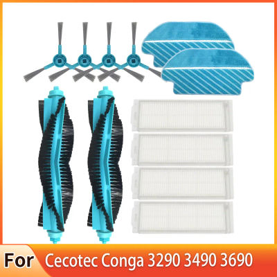 Filtro HEPA, cepillo de rodillo, almohadillas de fregona, paño para Cecotec Conga 3290 3490 3690,