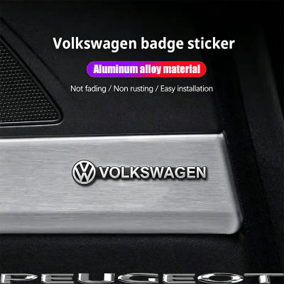 5/10 Uds. Pegatinas 3D de aluminio con logo para altavoces de audio de coche VW GTI Polo Golf Passat Tiguan Arteon CC Taigo Caddy Jetta Tapacubos