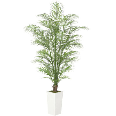 Palmera Areca Artificial en Maceta - Planta Tropical de Seda Artificial con Maceta Blanca Alta - Decoración de Interior para Hogar, Sala de Estar, Oficina, 4FT/5FT/6FT