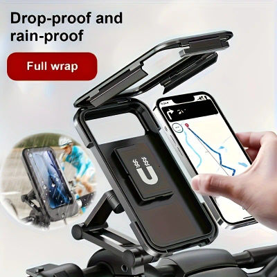 Soporte Universal Impermeable para Teléfono Móvil de Motocicleta, Rotación de 360 Grados ° Soporte Giratorio Ajustable para GPS para Bicicleta y Teléfono Celular