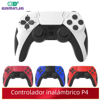 GAMINJA-mando inalámbrico con Bluetooth, doble vibración, 6 ejes, panel táctil, micrófono, puerto de auriculares para PS4, PS3, PC
