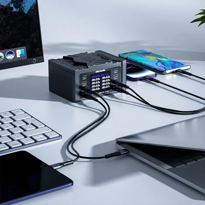 Cargador súper rápido multipuerto mecánico v-power 8 Ultra 8 Max con puerto de carga USB QC3.0 PD herramienta de carga rápida para reloj de teléfono