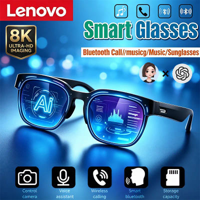 Gafas Inteligentes Lenovo 1200W con IA, Llamadas Inalámbricas, Música, Bluetooth 5.4, Fotos 8K HD, Control, Gafas de Sol Deportivas, Regalo para Hombres y Mujeres, Uso Diario