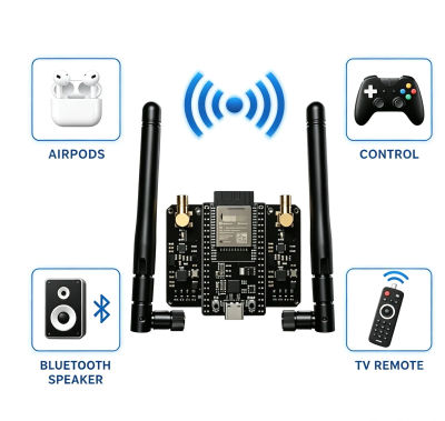 Módulo RF NRF24L01 PA+LNA 2.4G con Placa ESP32 DevKitC, Amplificador de Señal Bluetooth