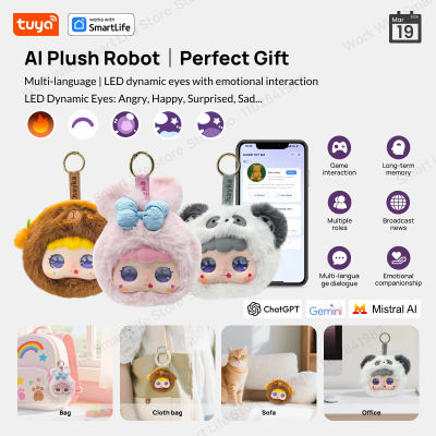 Robot de Peluche Inteligente Tuya con Ojos LED y Control por Voz, Juguete Interactivo Inteligente Recargable por USB, Compañero para Niños, Regalos/Hogar Inteligente
