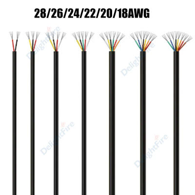 Cable enfundado 2 3 4 5 6 7 8 cables eléctricos de núcleo 28 26 24 22 20 18 AWG cables de Audio electrónicos para altavoces automotrices luz LED