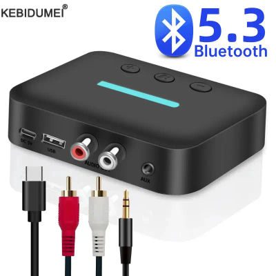 Adaptador receptor de Audio USB Bluetooth 5,3 música estéreo inalámbrica 3,5mm AUX R/L RCA compatible con reproducción de disco en U para amplificador de altavoz de escritorio