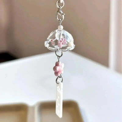 Elegante llavero de carillón de viento, decoración de perlas, cadena para teléfono móvil, accesorios de bricolaje para funda de teléfono, bolso colgante, regalo
