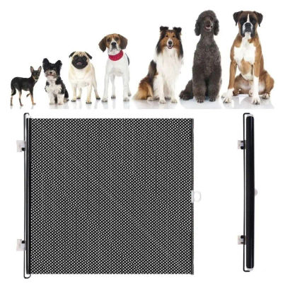 Barrera Retráctil para Mascotas con Ganchos Universales, Fácil Instalación, Protección para Bebés, Puerta Plegable de Aislamiento para Mascotas