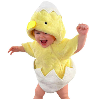 Umorden-Disfraz de pollo pequeño de concha para recién nacido, disfraz de pollito para incubar, para bebés, niñas y niños de 6 a 12M, 12-24M, pelele con capucha, ropa de Pascua