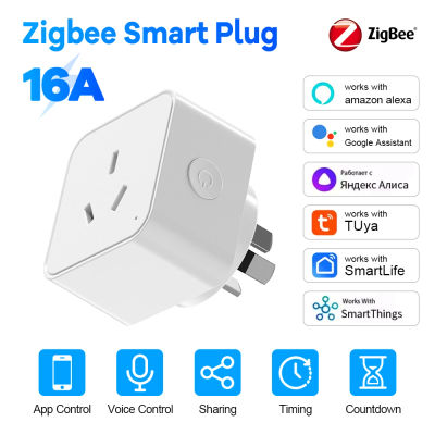 Zigbee AU enchufe inteligente 16A enchufe eléctrico enchufe de Control de voz con Monitor de energía temporizador de Control remoto asistente de Google Alexa