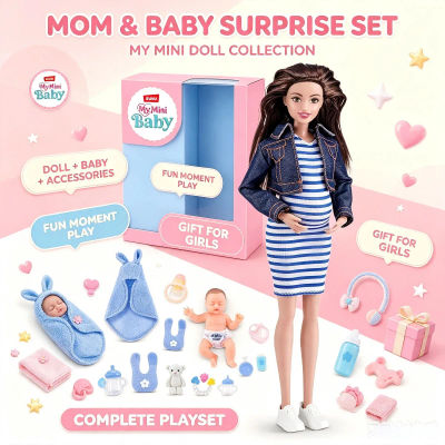 ZURU Original My Mini Baby Set de Juego de Embarazo para Mamá - Juguete Coleccionable de Exhibición para Juego de Roles para Niñas, Regalo de Anime de Moda