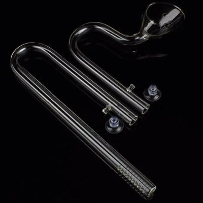 Tubo de lirio de influjo de vidrio para acuario, tubo de 12/16mm, 16/22mm, tanque de peces, planta de agua acuática, filtro de recipiente, juego de mangueras con ventosa