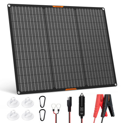 MHPOWOS Kit de panel solar 50W 12V mantenedor de cargador lento de batería solar + controlador de actualización para barco coche RV motocicleta marina