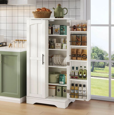 Mueble de Cocina Blanco de MDF de 120x60x40 cm con Luz LED con Sensor y Estantes Ajustables
