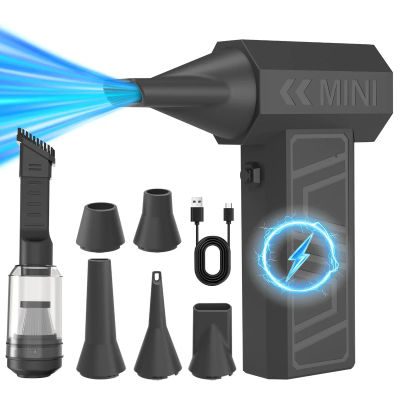 Ventilador Turbo Jet, aspiradora de alta velocidad, Mini plumero de aire eléctrico, limpiador recargable para teclado de PC, soplador de hojas de nieve y polvo de coche, 4 engranajes