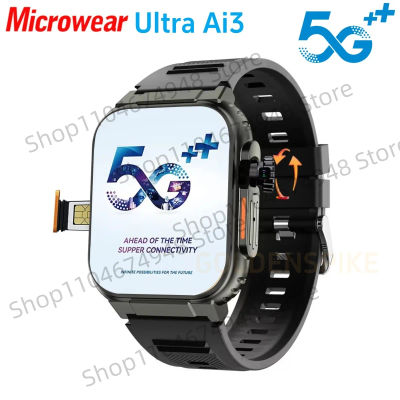 Microwear Ultra Ai3 Smartwatch 5G 180 ° Cámara giratoria Google Play GPS WIFI Pantalla Amoled HD de 2,2 pulgadas 4G Llamadas Smartwatch Hombres