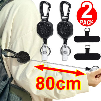 Paquete de 1/2 Correa Retráctil Antirrobo para Teléfono, Correa de Seguridad para Teléfono con Clip para Cinturón, para Viajes al Aire Libre