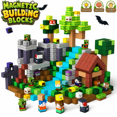 Bloques de Construcción Magnéticos, Mundo Magnético, Plantas y Zombis, Ladrillos de Construcción, Cubos STEM, Juguete para Niños y Niñas, Regalo