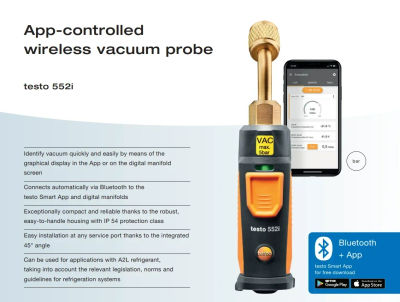 Testo 552i Sonda de vacío inalámbrica controlada por aplicación inteligente Testo 0564 2552 a través de Bluetooth