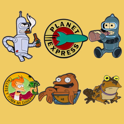 Pin esmaltado de Robot de dibujos animados, broches divertidos para mujeres y hombres, Pin de solapa, mochila, bolsos, insignias, regalos para amigos, accesorios de ropa