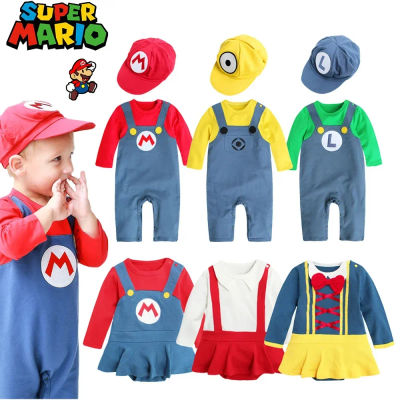 Nuevo traje de manga larga de Super Mario Bros, peleles para bebés, ropa de 6 11 24 Luna, disfraz para bebés pequeños, mono, Pyjamsa para niños recién nacidos