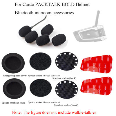 Para Cardo PACKTALK BOLD casco de motocicleta accesorios de intercomunicación Bluetooth auriculares micrófono esponja y cinta de doble cara