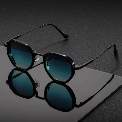 1 par de gafas de sol redondas de Metal Unisex, gafas de sol de moda Vintage irregulares punk para hombre, gafas clásicas UV400 para hombre y mujer