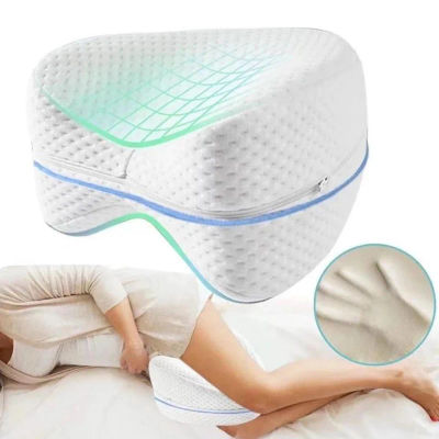 Almohadilla de algodón de rebote lento con memoria en forma de corazón, almohada para piernas, almohada lateral para dormir, almohada para piernas con abrazadera, almohada para piernas
