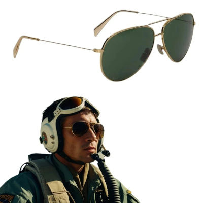 Ready Stock M'sia Original Gafas de sol para hombre UV400 para viajes, conducción, montura de aleación de aviador de moda
