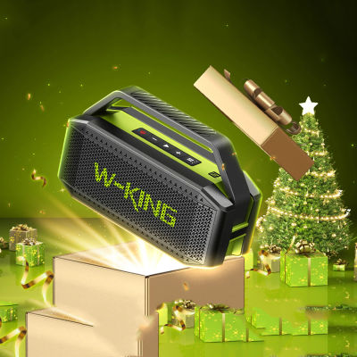 Altavoz Bluetooth W-KING D9-1 Verde, 100W Pico, 60W HD, IPX6, Portátil, Inalámbrico, Resistente al Agua, para Fiestas al Aire Libre, con 2 Subwoofers/Radiador Pasivo Extra Grande, Bajos Profundos,