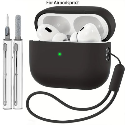 Funda de silicona líquida para AirPods Pro 2, Funda para AirPods Pro 2 2nd Pro2 2022 2023, Funda con cordón para bolígrafo Cleaningr