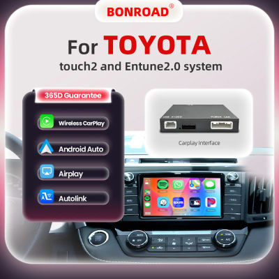 Módulo de interfaz inalámbrico BONROAD CarPlay Android Auto para sistemas Toyota Touch2 y Entune2.0 con Bluetooth 5.0 Mirrorlink Airplay