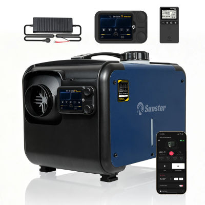 Calentador de Aire Diésel Todo en Uno de 8KW 12-24V AC240V con WiFi, Bluetooth y Monitor de CO para RV, Camper, Furgoneta, Camión, Caravana, Barco
