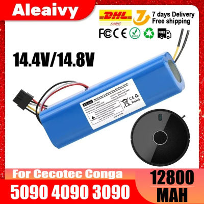 100% nueva batería de iones de litio de 12800mAh para CECOTEC CONGA 4090 4490 4690 4590 Robot aspirador 14,4 V 18650 4S2P paquetes de baterías