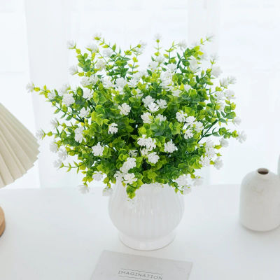 Flores de plástico Artificial, plantas de eucalipto de boda, ramo de novia, jarrón de decoración navideña para el hogar, fiesta de bonsái en el alféizar de la ventana