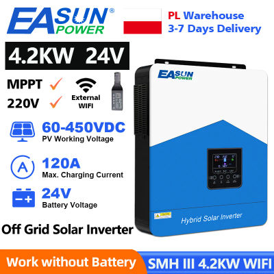 EASUN POWER 4.2KW inversor Solar híbrido 24V 220V construido 120A Mppt controlador de cargador Solar fuera de la red inversor con WIFI