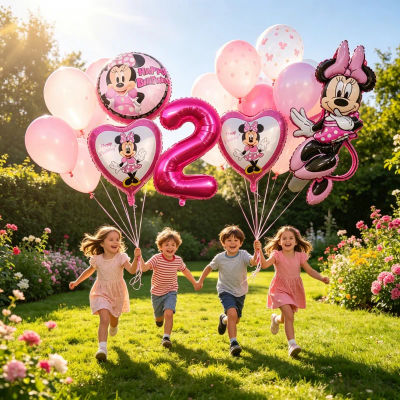 Set de Globos de Aluminio de Mickey y Minnie Mouse, con Número, para Fiestas de Cumpleaños Infantiles, Baby Shower, Regalos